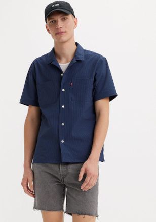 Levi's Kurzarmhemd LEVIS THE STANDARD CAMP SHIRT BLUES, Herren, Gr. S, N-Gr, blau (naval academy), Obermaterial: 100% Polyester, Hemden Kurzarmhemd