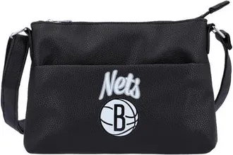 Foco Womens FOCO Brooklyn Nets Logo Script Crossbody Handbag in Black at Nordstrom