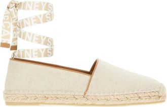Stella McCartney Logo-lettering Platte Espadrilles - Dames - Espadrilles - Beige - 38 EU - Schoenen