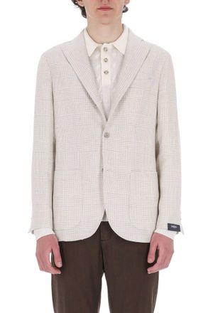 Barba Prince of Wales Linen-Cotton-Silk Blazer