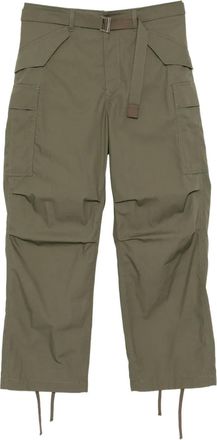 sacai Cargo con cintura - Verde