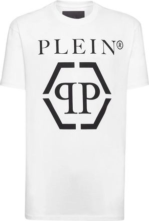 Philipp Plein T-shirt Ronde Hals SS Hexagon - Heren - T-shirts - Wit - 3XL - Katoen - Tops