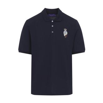 Ralph Lauren Tops, Heren, Blauw, M, Katoen, Bear Polo