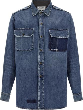 Maison Margiela Denim Shirt - Heren - Spijkeroverhemden - Blauw - L - Denim - Overhemden