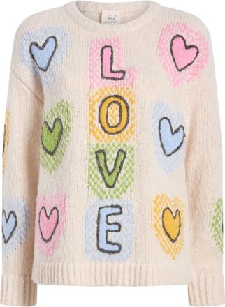 Cinq &agrave; Sept Maglione con motivo a cuori - Toni neutri