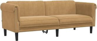 vidaXL Sofá de 3 plazas cuero sintético de ante marrón vidaXL