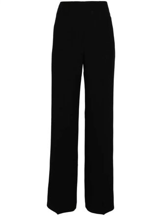 Alberta Ferretti Neutral Pantaloni High-Waisted Satin Palazzo Pants