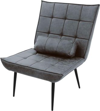 ML Design Sill&oacute;n Reclinable Antracita Asiento Con Revestimiento Patas De Metal Negro Sof&aacute; Individual Para Tv, Comedor, Sal&oacute;n Dise&ntilde;o Moderno Elegante Mueble Tapi