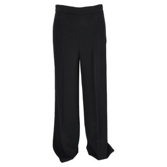Joseph High-Rise Straight-Leg Trousers in Black Viscose
