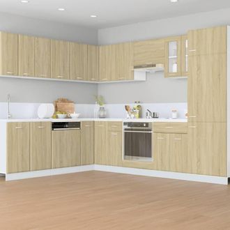 Berkfield Home Refrigerator Cabinet Lyon Sonoma Oak 60x57x207 cm Engineered Wood in Light Tan | Size: 60 x 57 x 207 cm