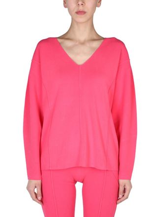 Helmut Lang Fuchsia Solid V Neck Sweater