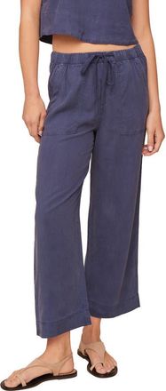 Bella Dahl Easy Pocket Crop Wide Leg Pants in Midnight Surf at Nordstrom, Size X-Small
