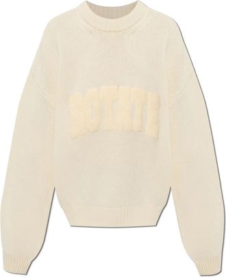 Rotate Crewneck Sweater - Dames - Ronde hals truien - Beige - S - Wol - Truien & Vesten