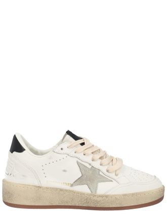 Golden Goose Ballstar Vintage-Inspired Cow Leather Sneakers