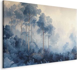 OEM Imagen - Paisaje Con &Aacute;rboles Al Estilo Ilustrativo De Un Bosque Azul De Cuento De Hadas / Una Arboleda En Tonos Azules Brumosos