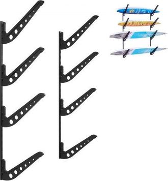 OEM Soporte De Pared Para Tablas De Surf, Soporte Horizontal Para Tablas De Surf De 4 Niveles Para Almacenamiento Y Exhibici&oacute;n, Organizador Ajustable Para