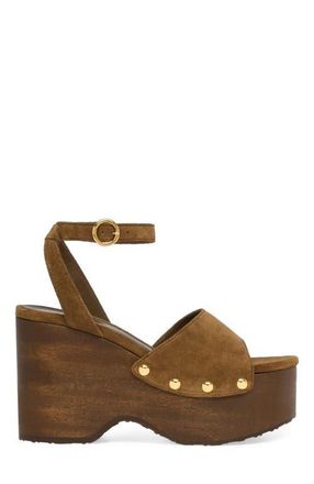 Gianvito Rossi Studded Suede Platform Sandals in Brown Suede at Nordstrom, Size 34.5