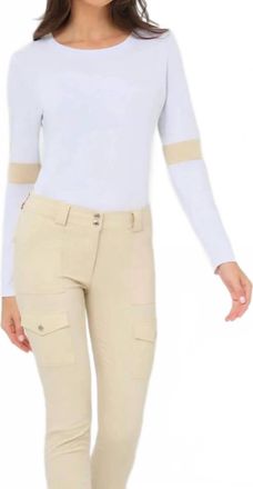Anatomie Kensley Contrast Pima Top In White/wheat