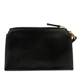 Valentino Pre-owned Cosmetic Pouch - Dames - Pre-owned - Zwart - Maat: ONE Size Leer