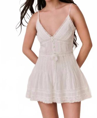 LoveShackFancy Zirelle Cotton Lace-Trimmed Mini Dress In White