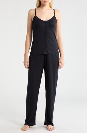French Connection Rib Camisole & Pants Sleep Set in Utility Blue at Nordstrom, Size X-Large