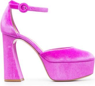 Gianvito Rossi 120mm heeled suede pumps - women - Fabric/Calf Leather/Calf Leather/Fabric - 39.5 - Pink
