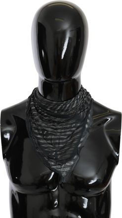 Costume National Womens Black Gray Viscose Foulard Branded Scarf - Multicolour - One Size