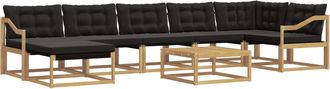 vidaXL Conjunto De Sof&aacute;s De Exterior 8 Uds. Blanco Y Negro Vidaxl