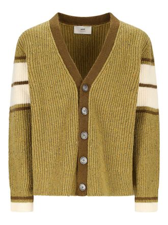 Ami Olive Green V-Neck Sweater