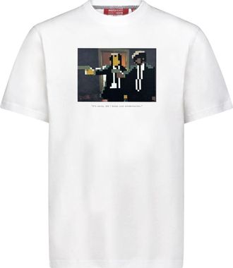 Mostly Heard Rarely Seen broken concentration 8-bit appliqu&eacute; cotton t-shirt - men - Cotton - M - White