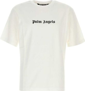 Palm Angels Mens Logo Print Crew Neck T-Shirt