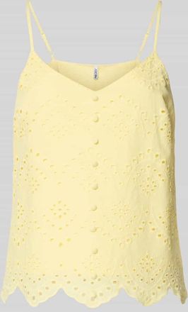 Pieces Regular Fit Blusentop aus reiner Baumwolle Modell VILDE in Hellgelb, Gr&ouml;&szlig;e XL