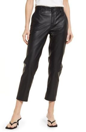 AG - Adriano Goldschmied Caden Crop Faux Leather Pants in Super Black at Nordstrom Rack, Size 23