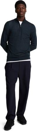 Lyle & Scott Eagle Merino Quarter Zip Sweater in Dark Navy at Nordstrom, Size Xx-Large