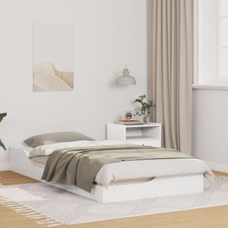 Berkfield Home Floor Bed Frame White 90 x 190 cm Solid pine wood
