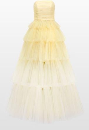Jenny Packham Adore Tiered Bow Gown in Mimosa Ombre at Nordstrom, Size 10 Uk