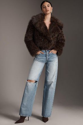 Avec Les Filles Faux Fur Crop Jacket