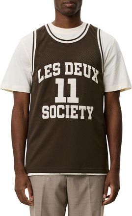 Les Deux Silas Mesh Tank in Turkish Coffee Brown at Nordstrom, Size Xx-Large