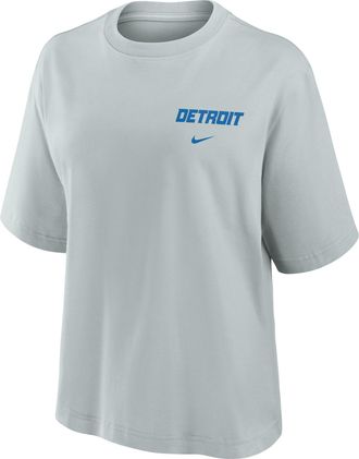 Nike Detroit Lions Rivalries Collection Boxy Nike Womens NFL T-Shirt in Grey | 01CM07R9J-MCF
