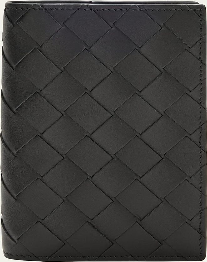 Bottega Veneta Mens Intrecciato Leather Passport Case from