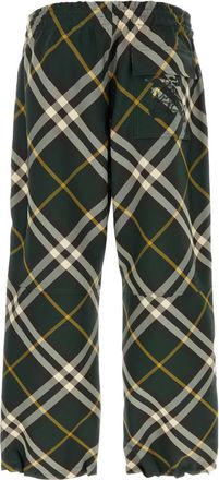 Burberry Mens Plaid Polyester Trousers Green