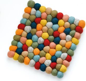 cilio Fair Trade Virgin Sheep Wool Trivet, Handcrafted in Nepal, 8-Inch Square in Multicolor at Nordstrom