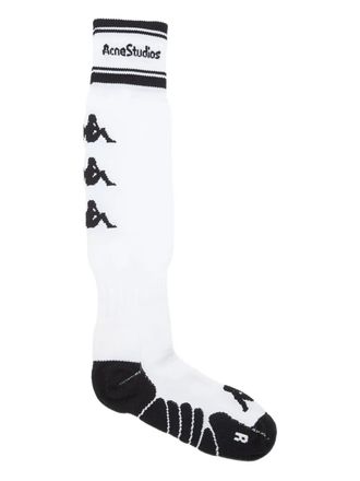 Acne Studios logo football socks - White