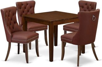 East West Furniture 5 Piece Dining Set Consists of a Square Kitchen Table