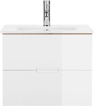 WELLTIME Waschtisch »Lund Badmöbel Schrank Unterschrank mit Becken« Set, Waschplatz mit 2 Auszügen und Waschbecken Breite 60cm