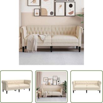 vidaXL Divano in lino - Divano Chesterfield a 2 Posti in Lino