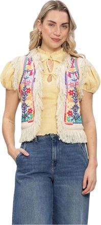 Antik Batik Rainbow Gilet - Dames - Bodywarmers - Veelkleurig - XS - Denim - Jassen