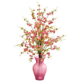 Nearly Natural Cherry Blossom Artificial Arrangement in Rose Vase in Pink at Nordstrom