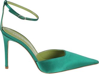 Lella Baldi Satijnen pumps - Dames - Pumps - Groen - 40 EU - Satijn - Schoenen