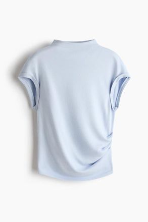 H&M Draped Fine-knit Top in Light Blue at Nordstrom, Size X-Small